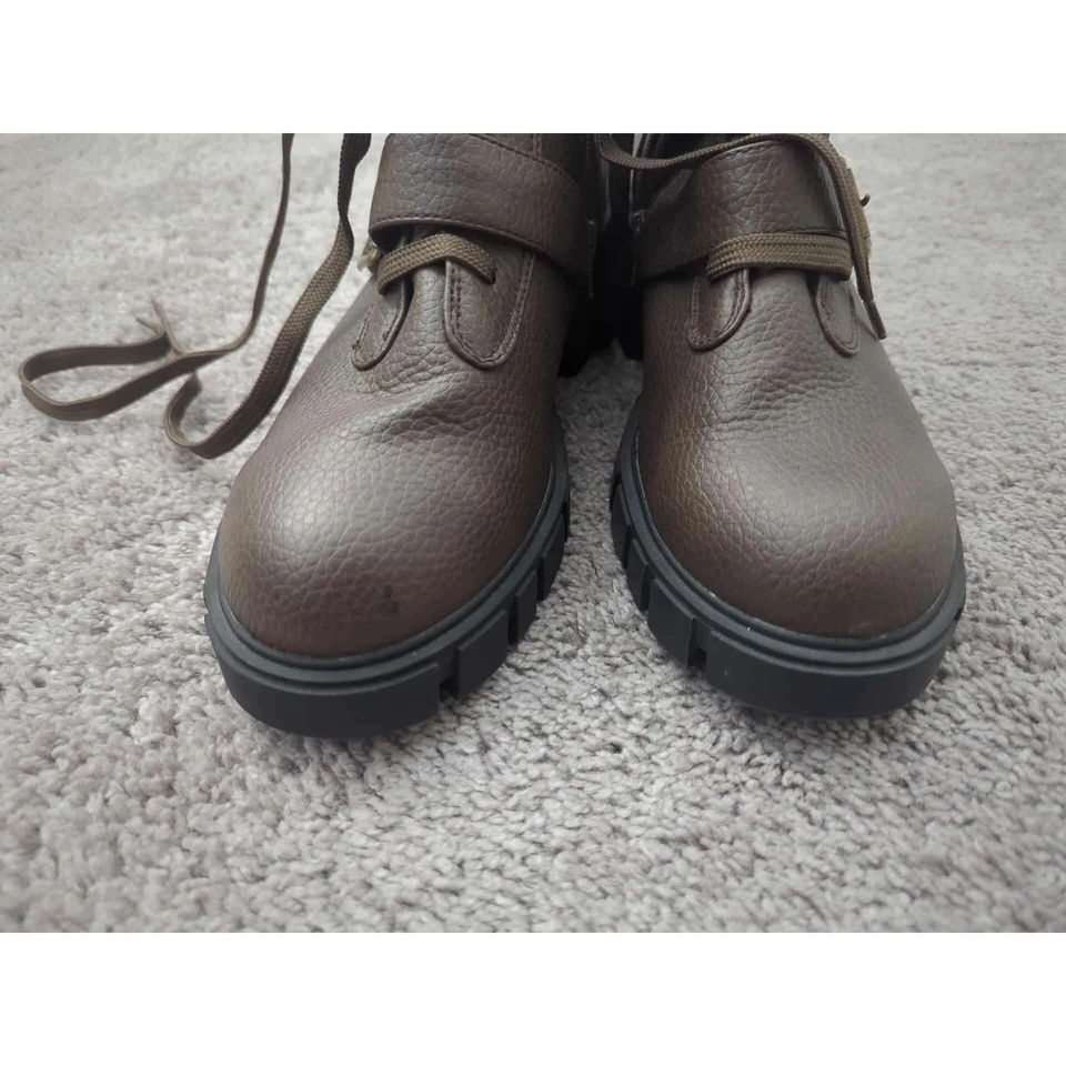 Botas Seychelles Para Mujer 11 Anchas Cuero Marrón Con Cordones Tacón Bloque Tobillo N36094W Foto 4 de 4