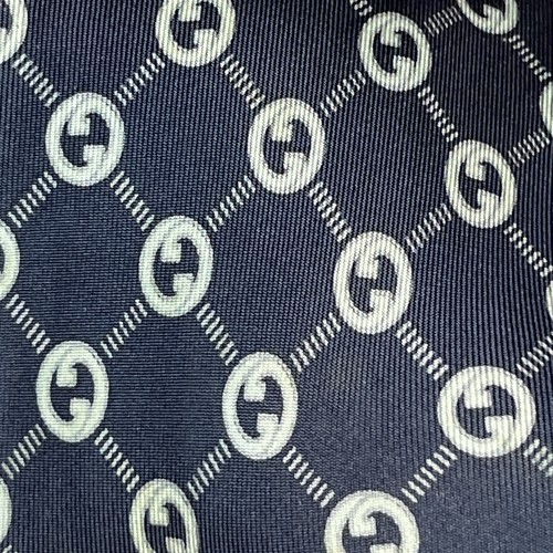 £180 GUCCI MENS NAVY & WHITE "G" PATTERN LUXURY SILK TIE MADE IN ITALY Y4 - Picture 4 of 14