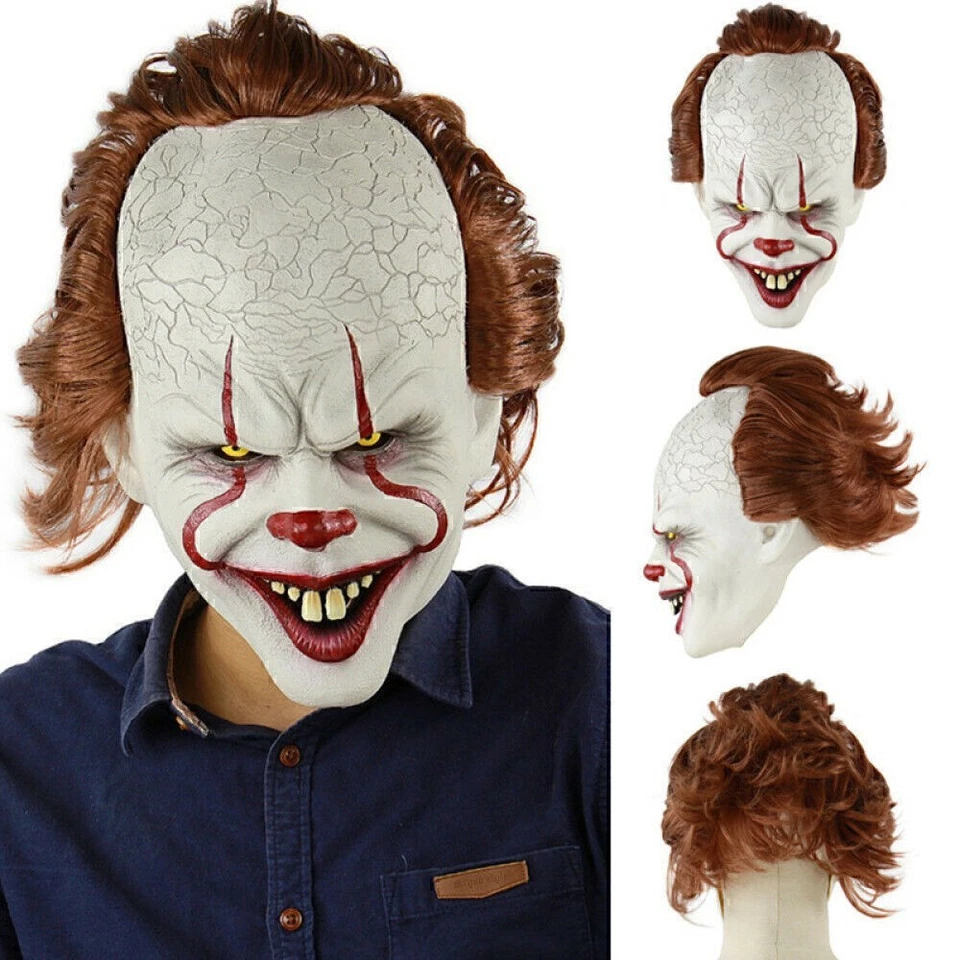  Horror Maske Pennywise Cosplay Clown Fasching Maske Stephen Kings Halloween