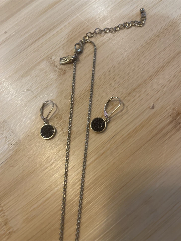 Kate Spade, Black Rhinestones Earrings And Matching Necklace - Image 2 of 3
