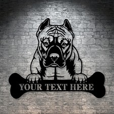 Personalized American Bully Name Metal Sign. Custom Pit Bull Wall Decor Gift