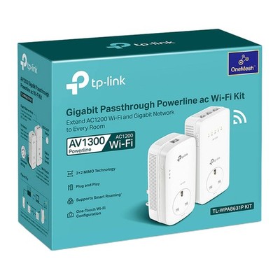 TP-Link (TL-WPA8631P KIT) AV1300 Gigabit Passthrough Powerline HomePlug Adapter