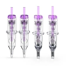 Wormhole Tattoo Cartridge Needles, 20pcs Mixed Sizes 3RL 5RL 5RM 20PCS, Clear 