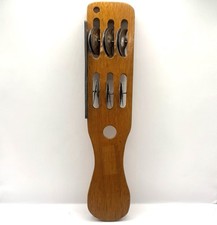 Vintage Wooden Jingle Stick Tambourine Musical Instrument
