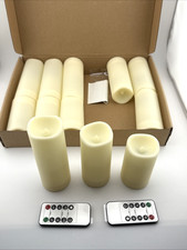 Flameless Pillar Candles with Remote 12 Pack Outdoor Large LED Fake Candles
