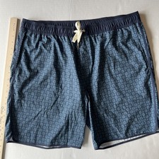 Fair Harbor Anchor Swim Trunks Men's XXXL Blue Geometric Lined Shorts 8" 3XL