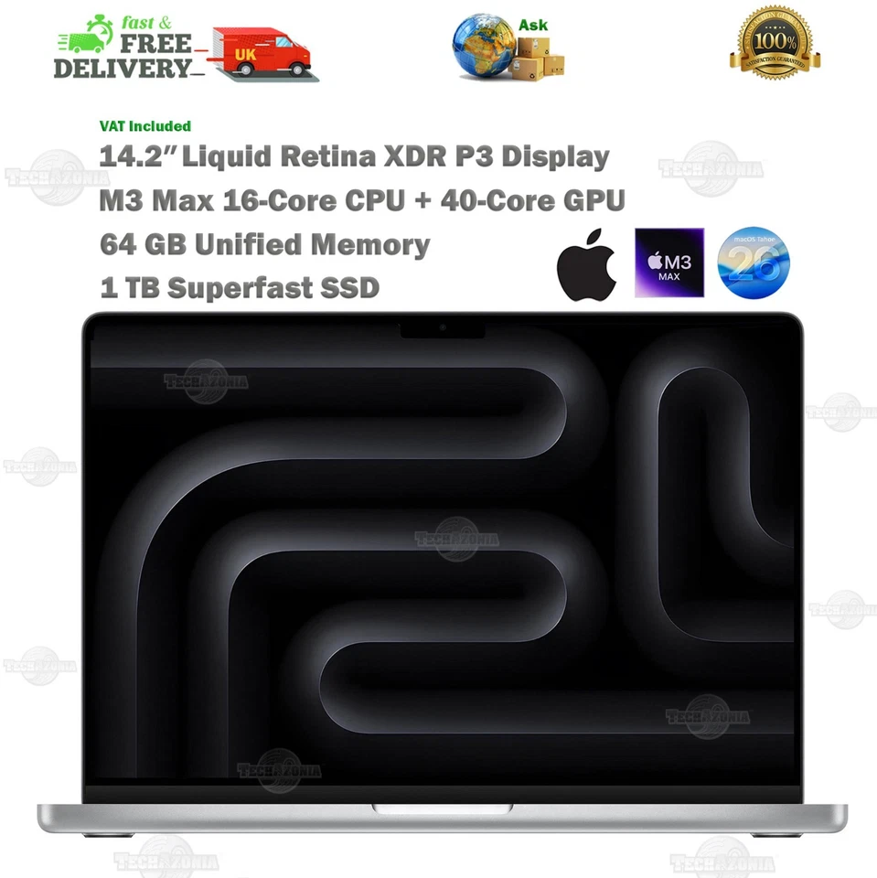 Apple MacBook Pro 14,2′′ Zoll M3 MAX 16C CPU 40C GPU 64GB Speicher RAM 1TB SSD Laptop
