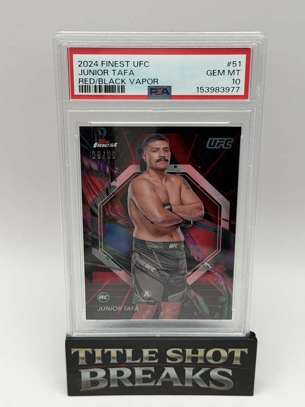 2024 Topps Finest UFC JUNIOR TAFA Red Black Vapor /20 PSA 10
