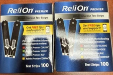 200 ReliOn Premier  Diabetic Test Strips EXP 05/2027 (2Boxes) Sealed. Free Ship.