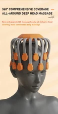 20 Massage Heads Orange Scalp Head Massager Red Light Vibrator Octopus Scratcher