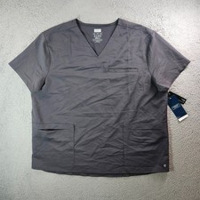 NEW Cherokee Scrub Top Coolmax Men 2XL CK719A V-Neck Short Sleeve Gray