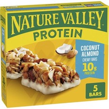 Chewy Coconut Almond Protein Bars, 10g Protein, 5 Boxes, Perfect On-the-Go Snack