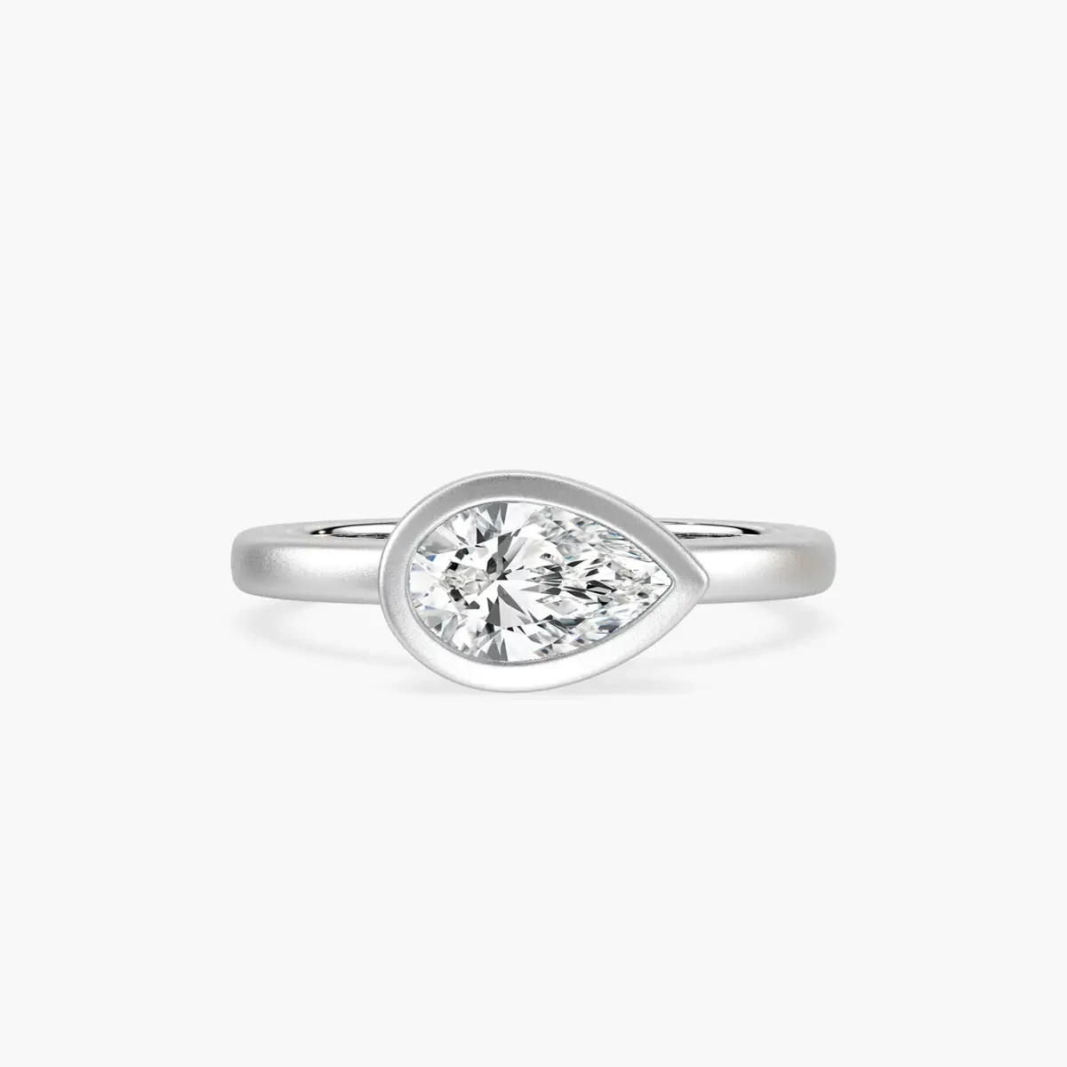 0.25 Ct Pear Solitaire 14k White Lab Grown Diamond Engagement Ring Size 7