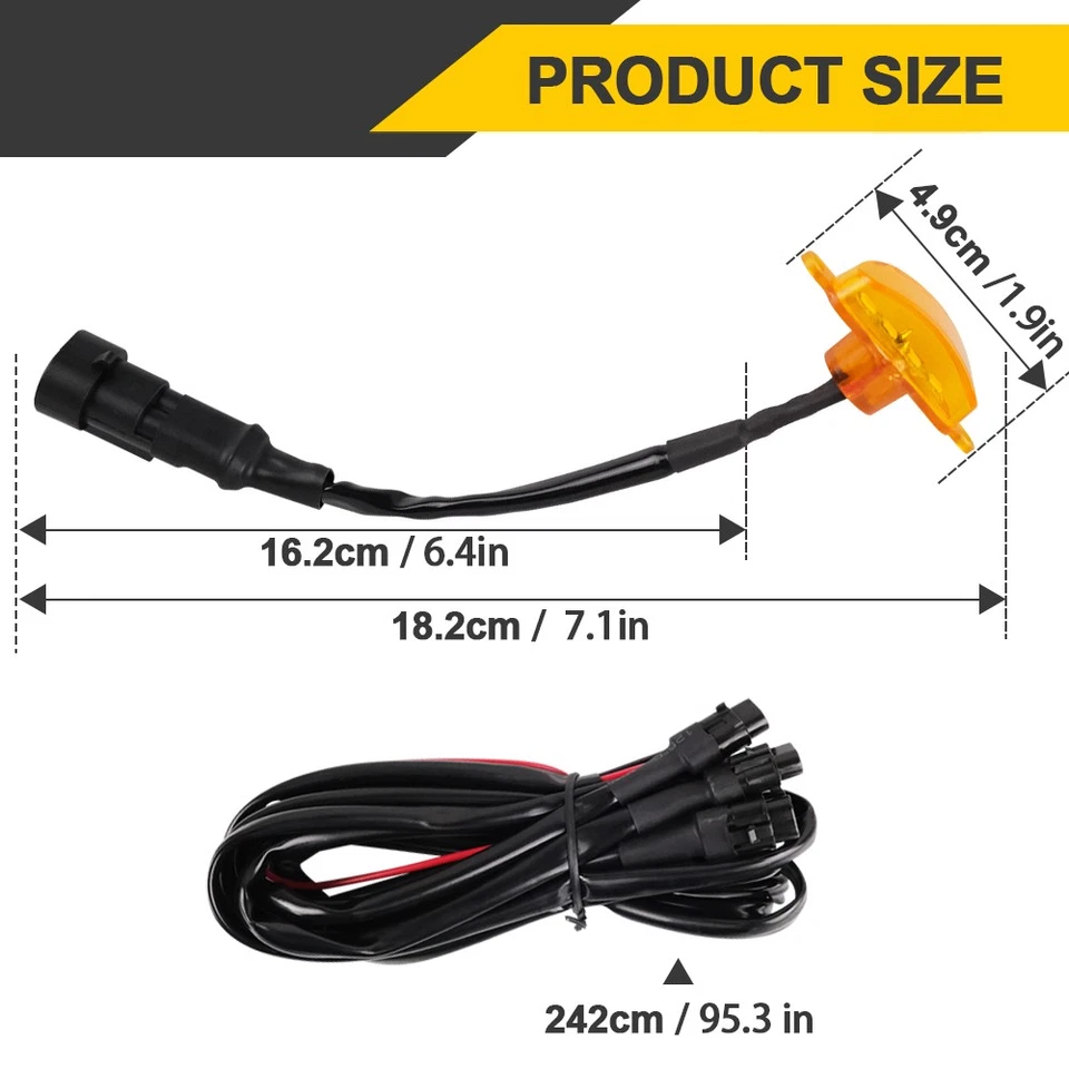 3pcs LED Front Grille Lights For 2004-2019 Ford F-150, F250, F350 Raptor Yellow Foto 4 de 4