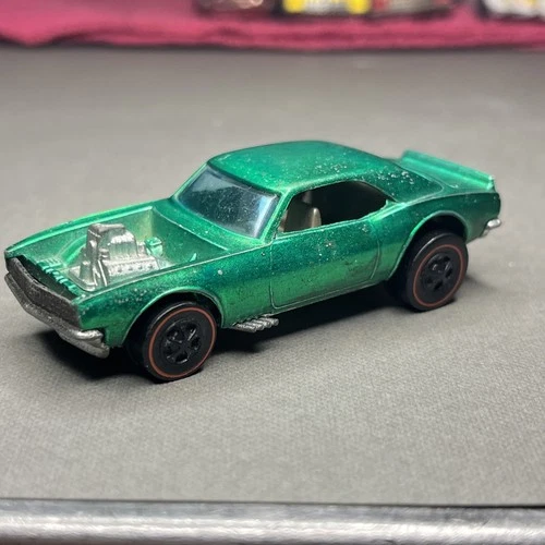 Hot Wheels Redline Heavy Chevy, Spoiler, Green,HK, Tabbed Base, Champagne, Int.
