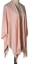 Rose Blush Breezy Travel Ruana Fringe Blanket Scarf Wrap One Size NWT
