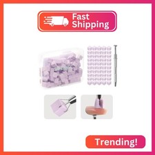 SAVILAND 100PCS Nail Sponges for Ombre: Purple Nail Art Sponges With Grabbing Pe