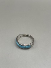 Southwestern Sterling Silver 925 Turquoise 7.25 Band Ring 1.99g