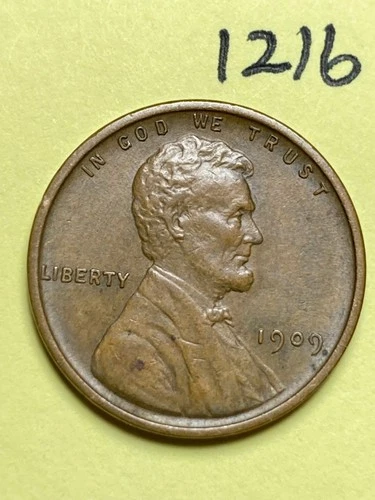 1909-VDB LINCOLN WHEAT CENT, VERY HIGH GRADE!, XF-AU #1216