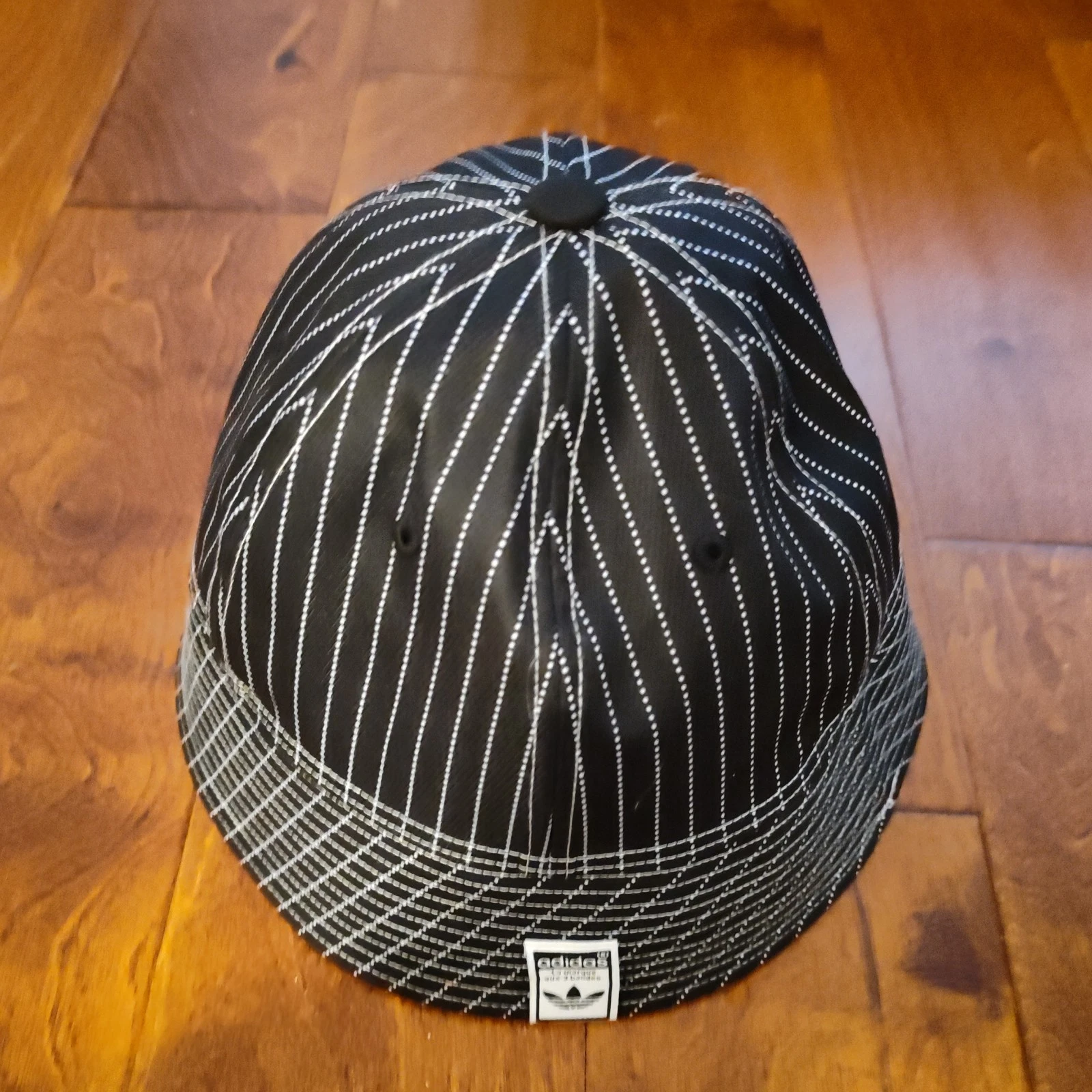 Adidas Originals Black White Dotted Pinstripe Wabash Workwear Casual Bucket Hat