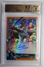 2018 Bowman Chrome Orange Ref Josh Stowers Autograph RC BGS 9.5 w/ 8 Auto 25/25