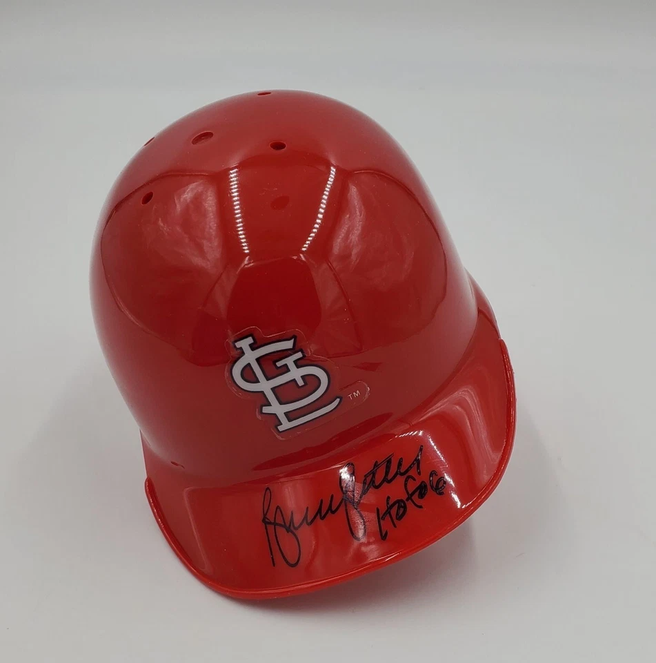 Bruce Sutter Signed Mini Helmet HOF 06 Inscription St Louis Cardinals JSA COA - Image 3 of 4