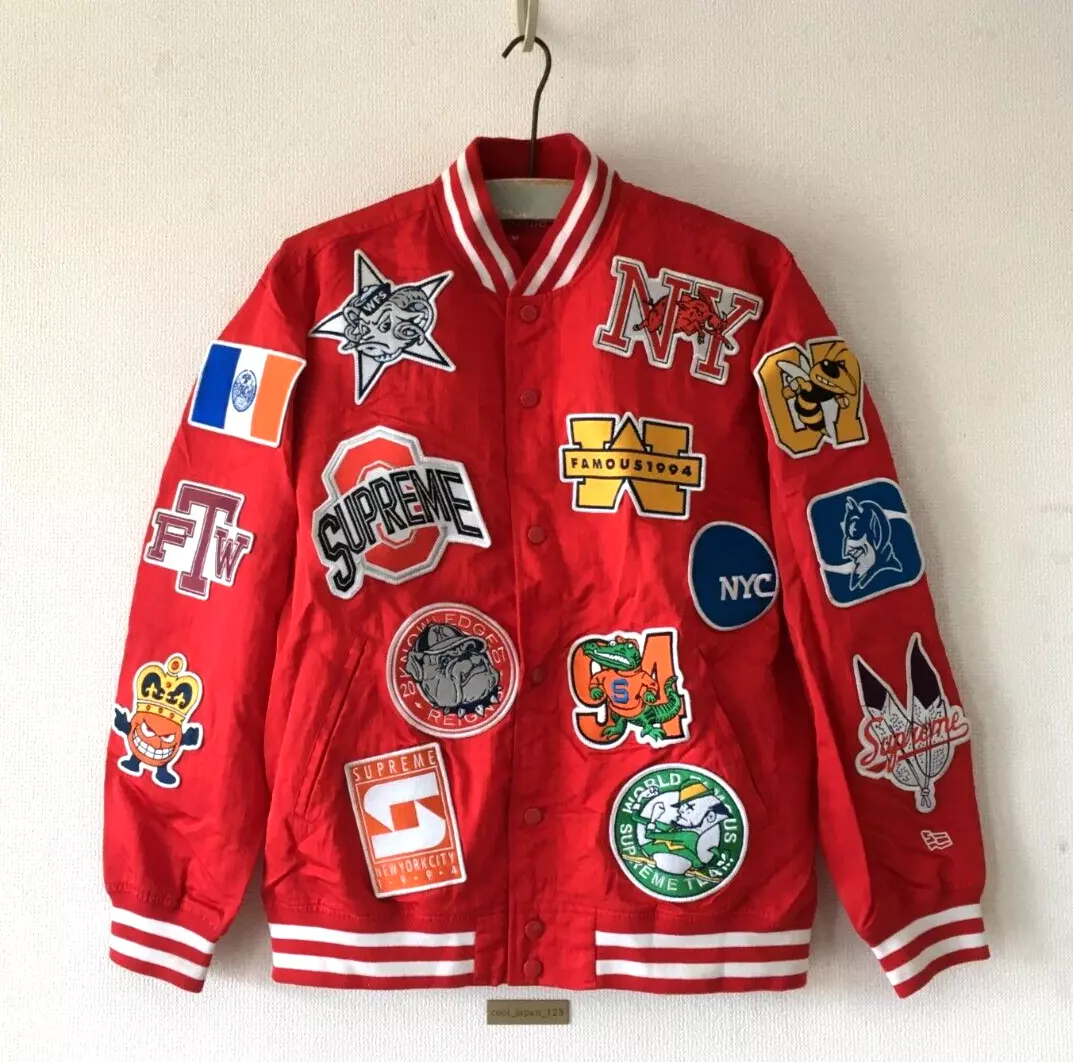 Authentique veste universitaire Supreme 2007 07 NCAA EXTRÊMEMENT RARE patchs Tiger NBA
