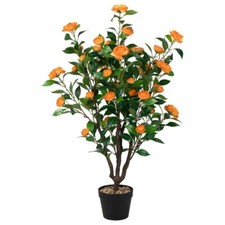 40 in Artificial Camellia Tree Faux Plant Floral Indoor Outdoor Decor Flower Pot