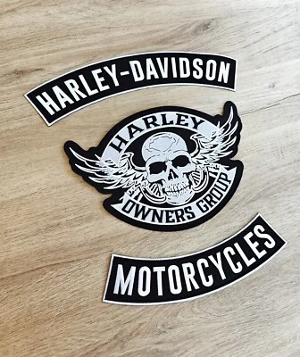HARLEY-DAVIDSON PACK Patch dorsal Harley Davidson motorcycles Skull HOG XXL écusson thermocollan
