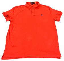 POLO RALPH LAUREN Custom Slim Fit The Iconic Mesh Polo Shirt Red Size 2XL Cotton