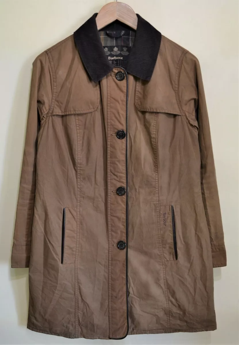 BARBOUR Grasmoor Waxed Jacket Coat women's Brown Size 12 | eBay