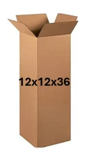 12" x 12" x 36" CARDBOARD BOX - 200 lb - SINGLE BOX - TALL