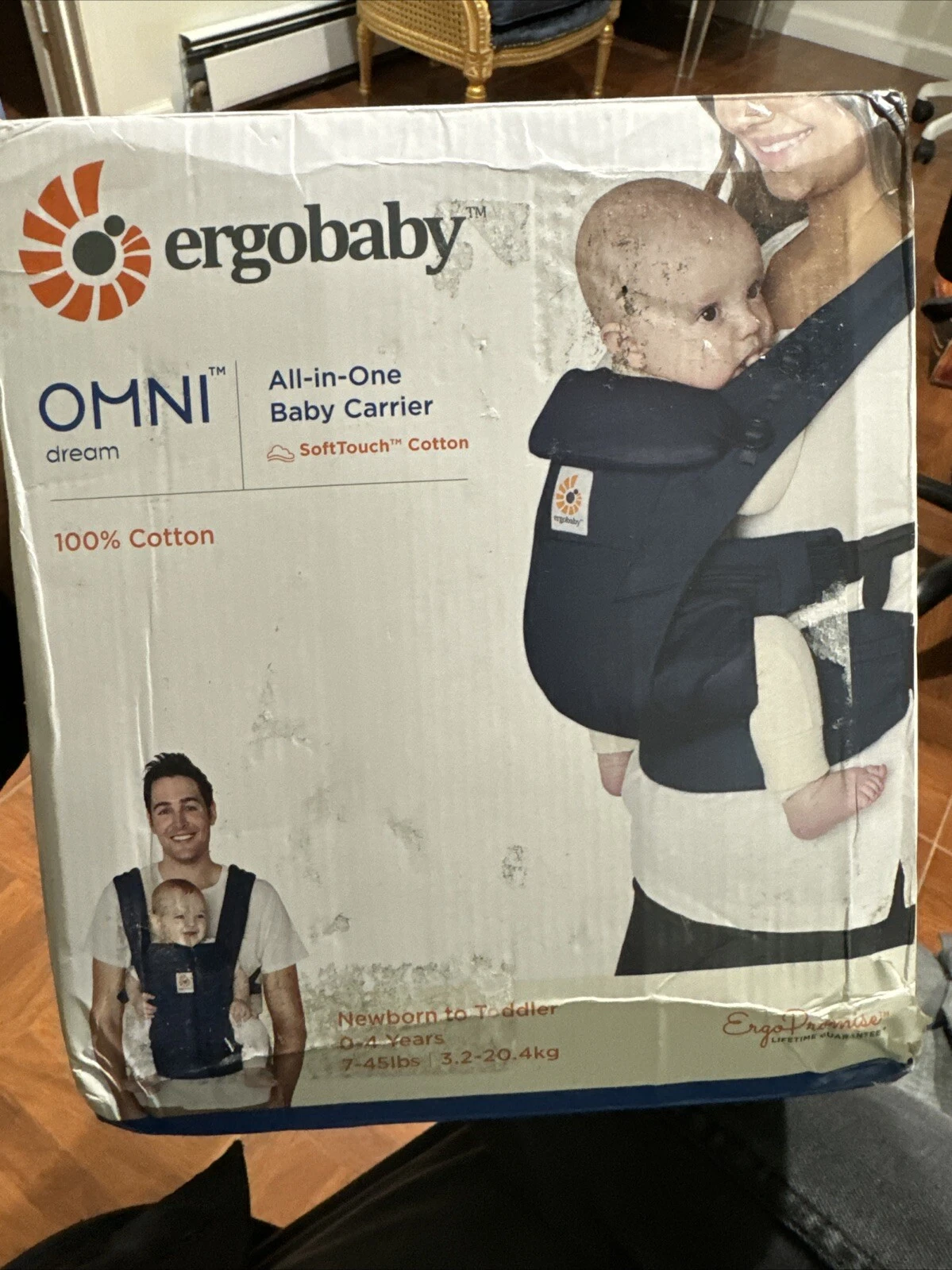 Ergobaby Omni Dream Baby Carrier Soft Touch Cotton All-Position Midnight Blue
