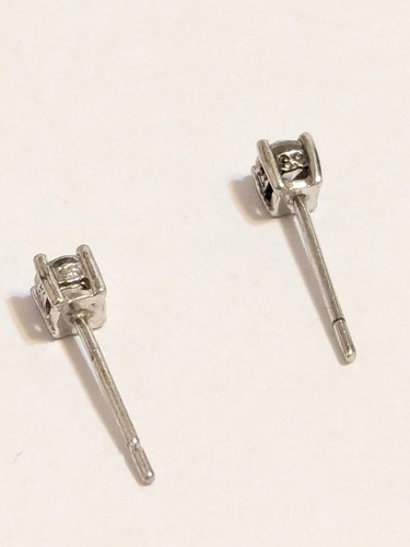 Sterling Silver 925 Glass Prong Set Stud Earrings. Classic. 1/8". Small - Picture 5 of 12