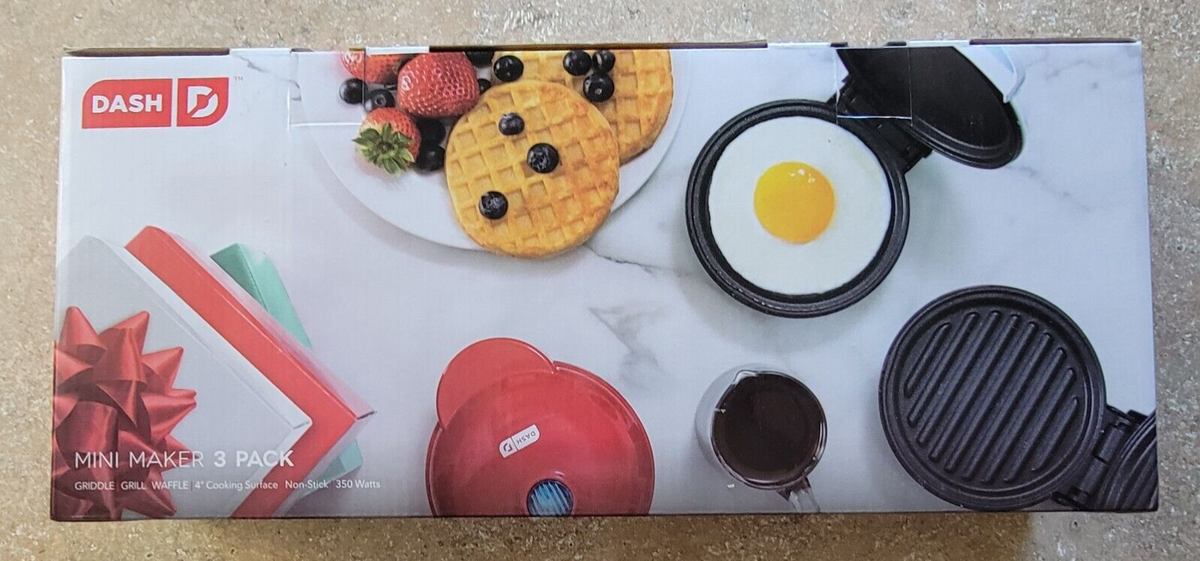 Dash Mini Makers Pack Griddle Grill Waffle Maker 4