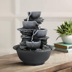 10.6"H Indoor Water Fountains Zen Tabletop Rock Waterfall Office Desk Room Decor