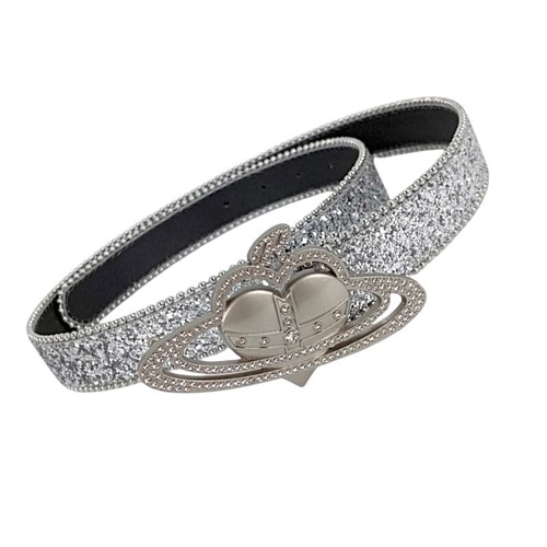 All Matching Rhinestones Buckle Belt Dress Waistband Glittering Lady Skinny Belt - Picture 9 of 10