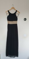  Lovely black,gold occasions, evening,wedding, prom maxi dress size 8. AX Paris 