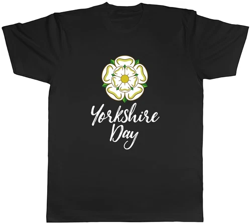 Yorkshire Day Mens T-Shirt White Rose Celebration Unisex Tee Gift