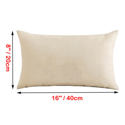 10Pcs Sublimation Blank Linen Pillow Case Waist Cushion Cover DIY Halloween Gift