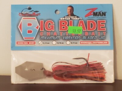Z-Man Big Blade ChatterBait Maximum Vibration Bladed Jig 1/2oz CBB12-08 Hot Craw