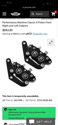 Performance Machine - 1256-0077-BM - Four-Piston Differential-Bore Brake Caliper