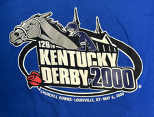Y2K 126th Kentucky Derby Churchill Downs 2000 Blue T Shirt XL Fruit of the Loom