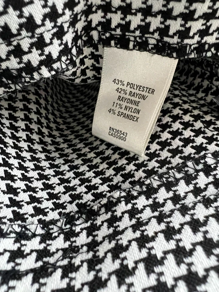 Van Heusen Houndstooth Skinny Pants Women's Size 4 Short Black|White Stretch - Image 4 of 4