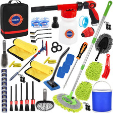 56Pcs Car Wash Cleaning Kit with Foam Gun, Car Wash Brush with Long Handle, Car