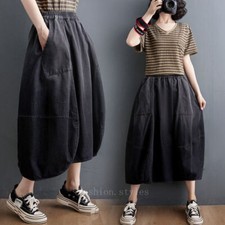 Mid Length Loose Skirts Fashion Womens A Line Dress Gradient Colors Denim Skirt