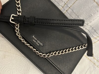 KATE SPADE Cameron Convertible Crossbody Black Bag, Detachable Strap,  WKRU6710