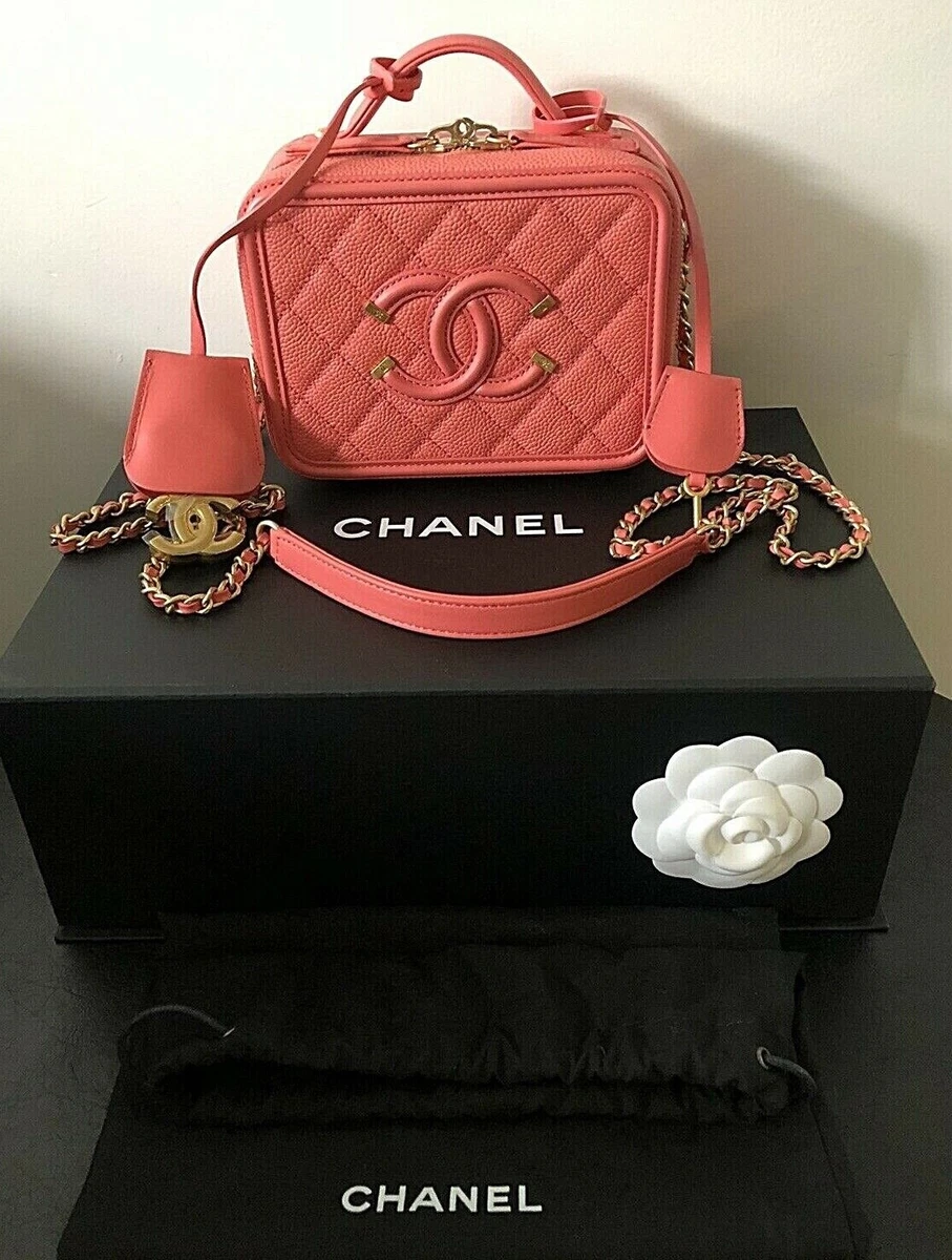 Chanel Vanity Case Small Leather Crossbody Bag Pink