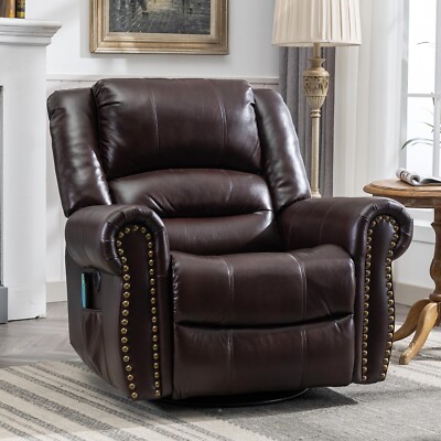 Massage Swivel Rocker Recliner, 360°Swivel Lounge Recliners W