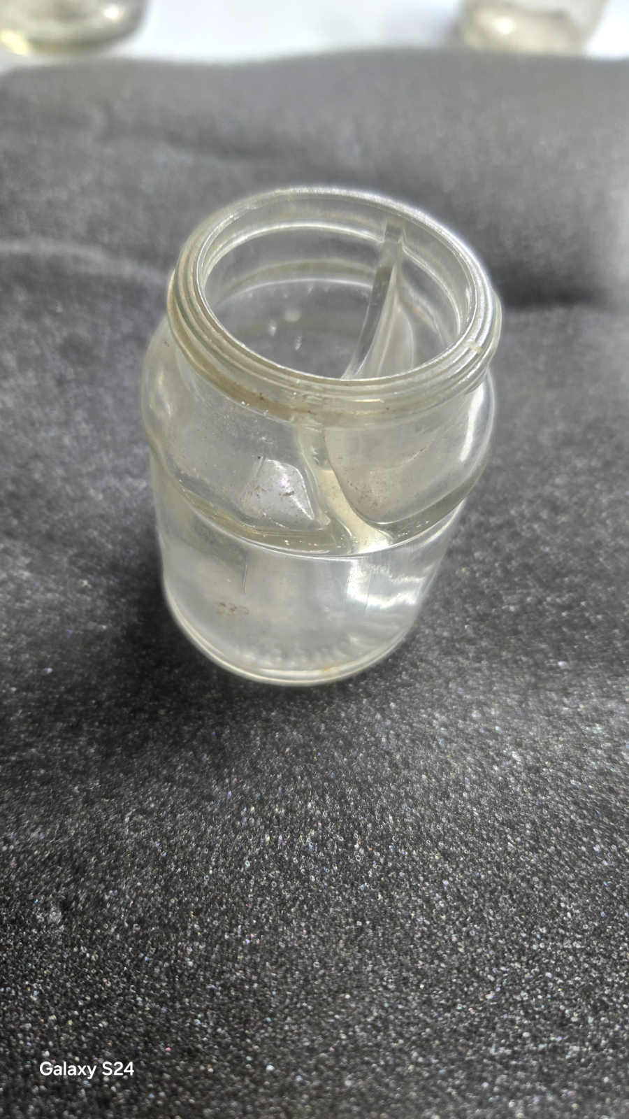 VINTAGE SHEAFFERS SKRIP WRITING PEN INK GLASS BOTTLE w/ INK WELL & BLACK LID